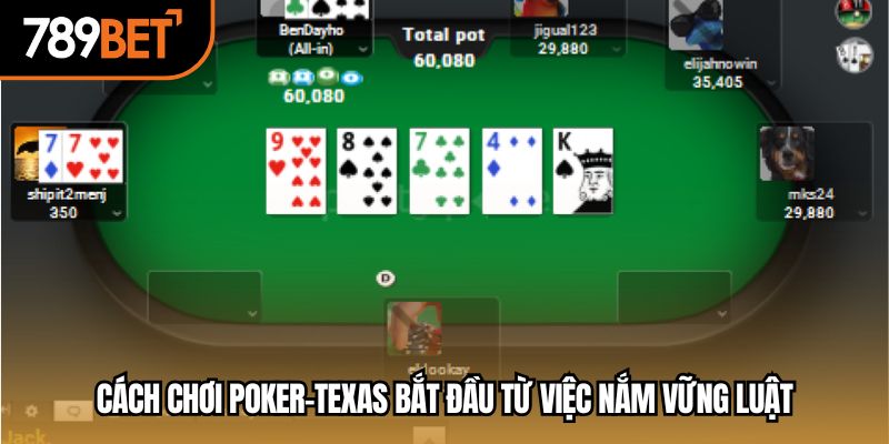 Cách chơi poker-texas bắt đầu từ việc nắm vững luật